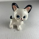 Vintage Ceramic Kitten Figurine Blue Eyes Black Ears Adorable Kitten Decor