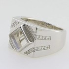 Sqaure Shape 6mm Semi Mount Ring 925 Sterling Silver Solitaire Ring For Men s