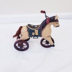 Vintage Folk Art Style Wooden Horse On Wheels Pull Toy Decoration Toy Ride On
