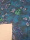 Awesome Rare Vintage Mid Century Retro 70s 60s Blu Grn Speckled Floral Fabric 