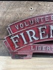 Vintage Metal Volunteer Fireman License Plate Topper Liberty Boro  Pennsylvania 