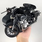 1 10 Ural M72 Military Sidecar Retro Vintage Motorcycle Gray Alloy Diecast Model