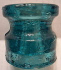 Antique Unembossed Hemingray 107 Aqua Glass Cd1087 Break Knob Spool Insulator  2