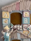 Vintage 1991 Malden Teddy Bear Abc Nursery Picture Frame Pastel Baby Decor