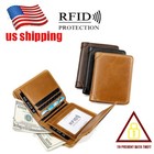 Rfid Blocking Men   s Leather Wallet Id Credit Card Holder Coin Purse Front Pocket