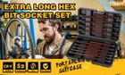 20pc Extra-long Allen Hex Bit Socket Set 3 8  Drive Sae   Metric Impact  Ratchet