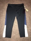 Womens Small Black Blue Tangerine Color Block Active Capri Yoga Pants