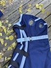 Blue Horse Hood   Neck Cover With Straps And Light Blue Trim - Blue Color Small