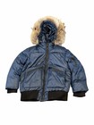 Kids Pramie Navy Blue Down Feather Real Fur Trim Hooded Puffer Jacket Coat 6