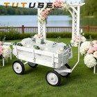 Luxury White Wedding Wagon pull Along Wagon  Removabl  big Tires Wide Grip