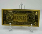  1 One Dollar Washington Bill Gold Banknote - Novelty Collectable Only