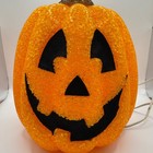 Vintage 1999 Kmart Melted Plastic Popcorn Pumpkin Light Up Jack O Lantern 10 