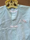 Vintage 1960 s  Baby Gown Mint Green With Flowers Embroidery Work vintage Hanger