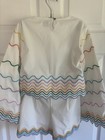 Lola   The Boys White Rainbow Wave Embroidered Bell Sleeve Top   Shorts Set