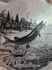 Vintage Aluminum Reynolds Stylemaster Tray-plaque    muskellunge  12  Silver blk