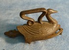 Miniature Swan Clothes Iron   Trivet Antique Cast