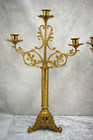 Pair Of Antique Vintage French 3 Light Candelabra  Candlesticks  19 3 4   cu833 