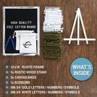 Felt Letter Board With Rustic Vintage Frame And Stand 12x16 Inch black Change   