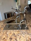 Metal Silver 8  Non-skid Set Man Art Book End Bookends Office Library Home Decor
