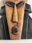 Vintage Hand Carved Wood African Tribal Mask  Wall Art Ghana 16 5 X 7 Inches