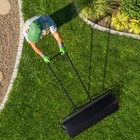 36  Cylindrical Lawn Roller Push pull Sod Roller For Grass Garden Yard Black