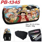One Piece Anime Pen Pouch Canvas Stationery Box Kid School Pencil Case Luffy