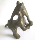 Antique Crawling Baby Ganesha Hindu God Statue Deity Bronze