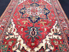 Antique  Heriz Serapi  Hand Woven Rug  7x10 Ft