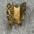 Vtg Art Nouveau Teleflora Heavy Brass Napkin Mail Letter Paper Organizer Holder