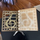 Mini Brass Music Stand With Pages Sheet photo Display Stand   Treble Clef Vtg