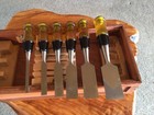 Wood Chisel Set  Stanley No  60  Wooden Case  Made In Usa Early 1960   s