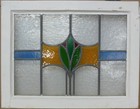 Abstract Midsize Old English Leaded Stained Glass Window 24 25  X 19 