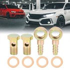 2 Sets 14mm Banjo Hose Barb Bolt Fittings Banjo Bolt Washer Bronze Tone Metal