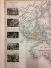 Oceania 1860 A  Vuillemin Very Large Antique   Decorative Map 19e Century