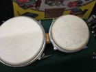 Vintage 1960s Zim-gar Bongos Gold Flake Paint W  Tool             