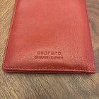 Vintage Red Leather Passport Holder Sleeve Italian Soprano Genuine Vacation Men