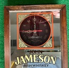 Rare John Jameson Irish Whiskey Wall Clock Mirror Vintage Wall Hanging Works   