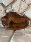 Vintage Live Edge Wood Wall Hanging Featuring A Hand-painted Landscape Scene 