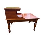 Vintage Brandt Solid Oak Ranch Oak Step End Table  Coffee Table