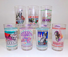 7 Kentucky Derby Mint Julep Souvenir Glass Tumblers 1990 - 1996 Horse Racing