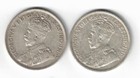 2 X Newfoundland  925 Silver Coins 1917c 1919c Twenty Five Cents