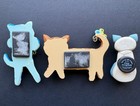 3 Vintage 3d Resin Clay Fancy Cute Cat Refrigerator Magnets With Charms
