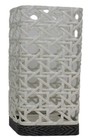 Bath   Body Works White Caned Wicker Gentle Foam Foaming Soap Holder Brand New