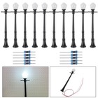 20pcs 1 100 Model Railway Lamppost Lamps Street Lights Set Mini Scale Led 97mm