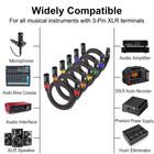 Xlr Cables Braided 1 2 Ft Short 6 Packs 3 Pin Xlr Jumpers Male To Female Patch C