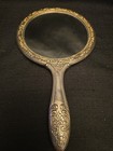 Silver Plated Vanity Set Vtg Hand Mirror Hair Brush Comb Victorian Art Nouveau