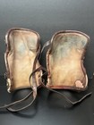 H  Merlos Y Cia Brown Leather Polo Sport Knee Guards W  Straps  very Rough Used 