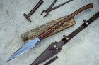 Custom Handmade High Carbon Steel Boar Hunting Spear With Leather Sheath