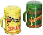Salt And Pepper Shaker Set 10oz Capacity Vintage Tin Steel Clog-free