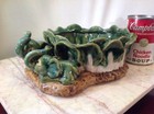 Vtg Novelty Pair Of Baby Elephants Ceramic Planter             Z1